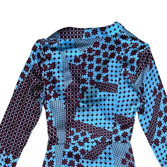 Free People x REVOLVE Women’s Miki Long Sleeve Blue Sea Combo Printed Mini Dress - Picture 8 of 14